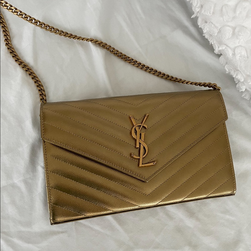 Gold YSL bag